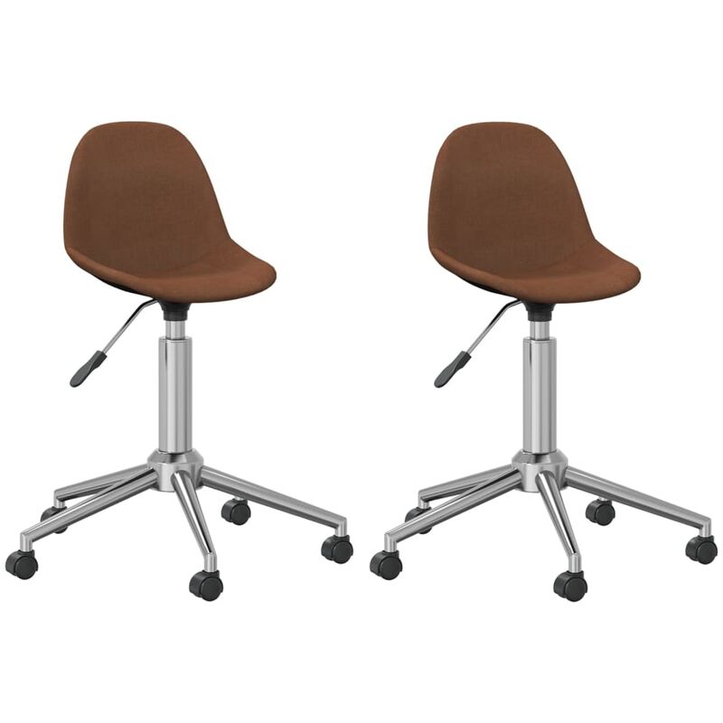 

vidaXL Sillas de comedor giratorias 2 unidades tela marrón - Marrón