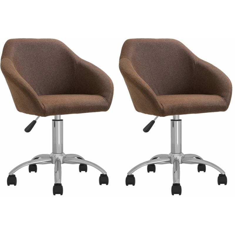 

vidaXL Sillas de comedor giratorias tela 2 unidades marrón - Marrón