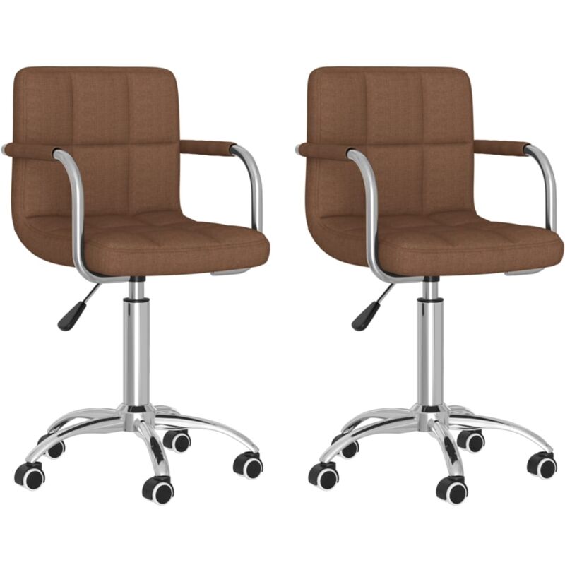 

vidaXL Sillas de comedor giratorias tela 2 uds marrón - Marrón