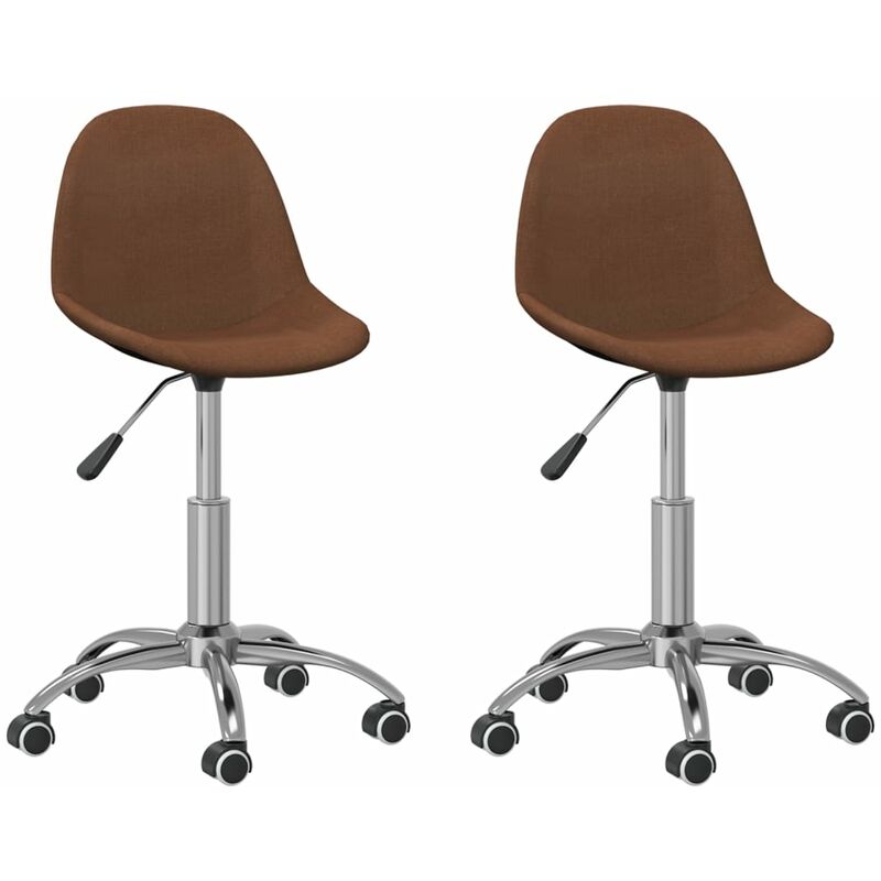 

vidaXL Sillas de comedor giratorias 2 unidades tela marrón - Marrón