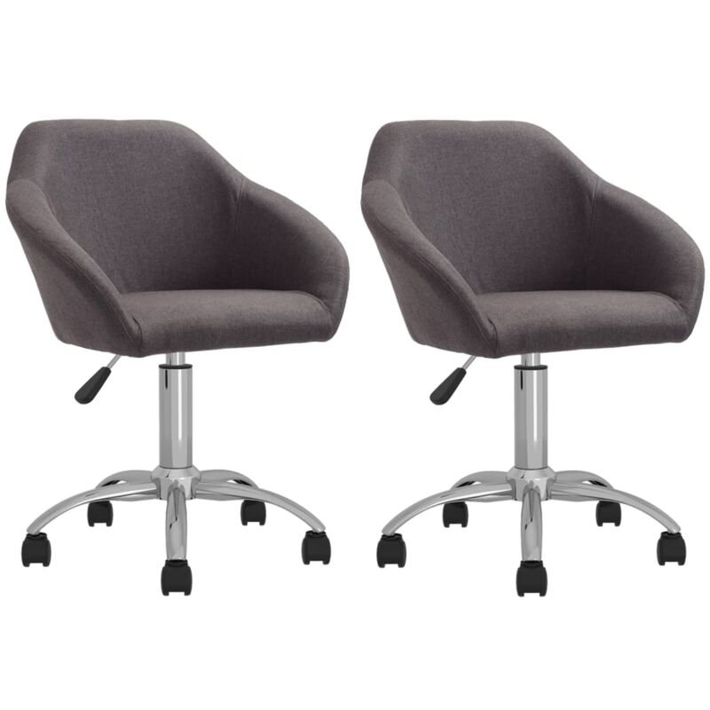 

vidaXL Sillas de comedor giratorias 2 unidades tela gris taupe - Gris Topo