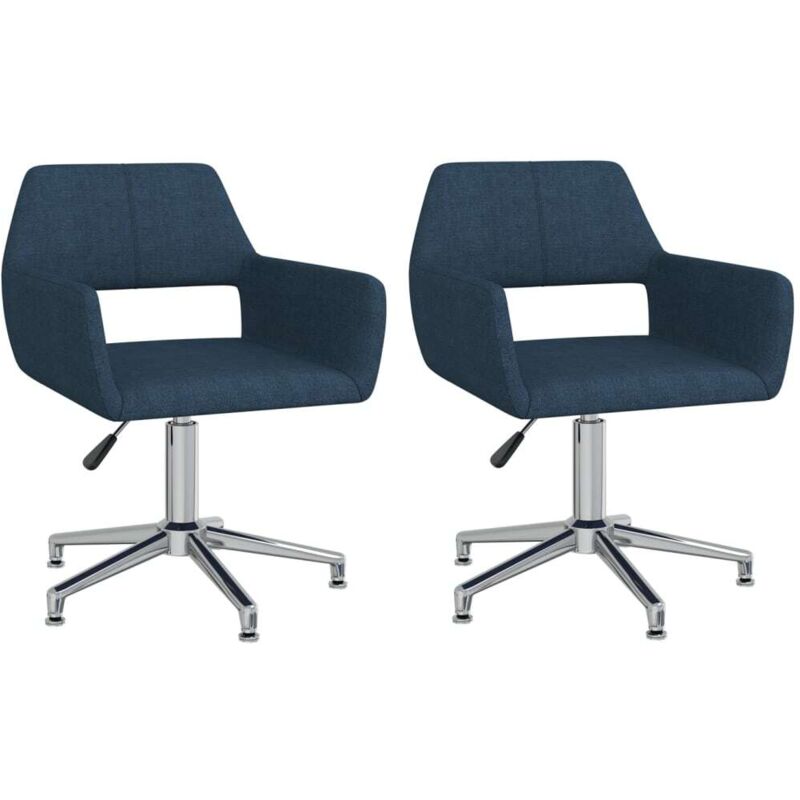 

vidaXL Sillas de comedor giratorias 2 unidades tela azul - Azul