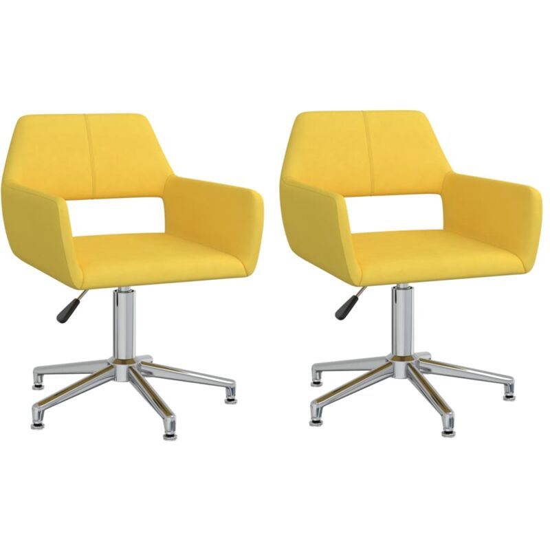 

vidaXL Sillas de comedor giratorias 2 unidades tela amarillo - Amarillo
