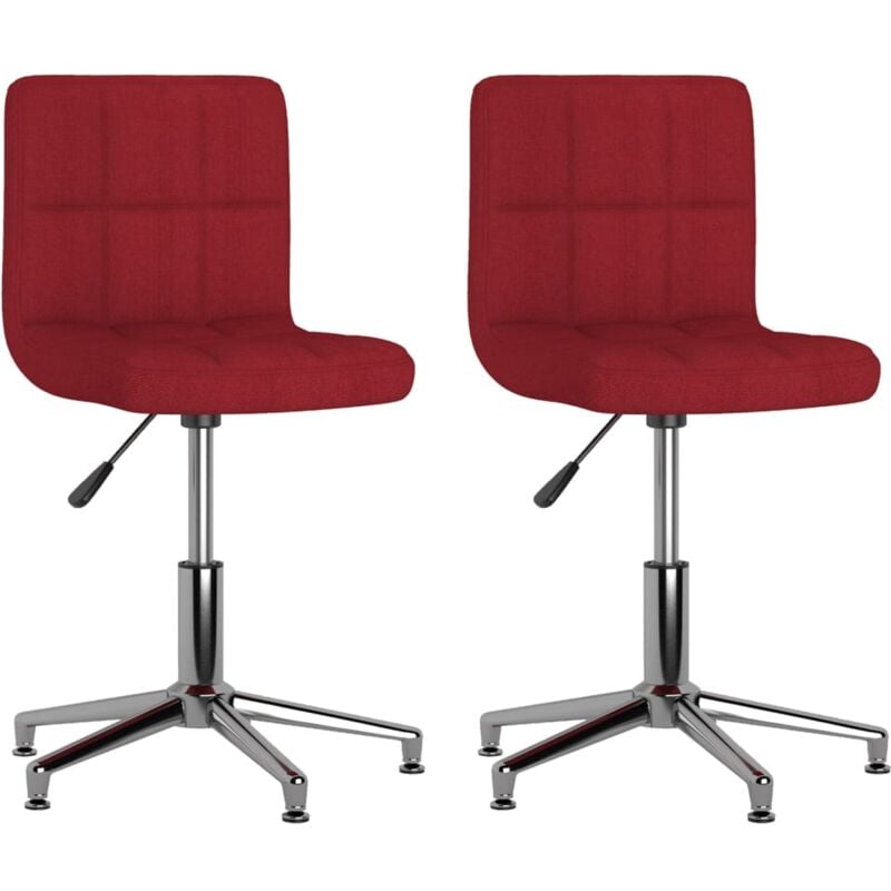 

vidaXL Sillas de comedor giratorias tela rojo vino tinto 2 unidades - Rojo