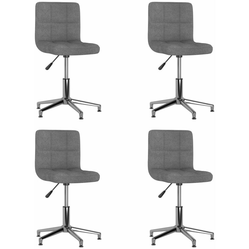 

vidaXL Sillas de comedor giratorias tela gris claro 4 unidades - Gris