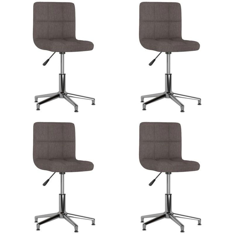 

vidaXL Sillas de comedor giratorias tela gris taupé 4 unidades - Gris Topo
