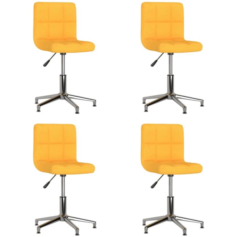 

vidaXL Sillas de comedor giratorias tela amarillo mostaza 4 unidades - Amarillo