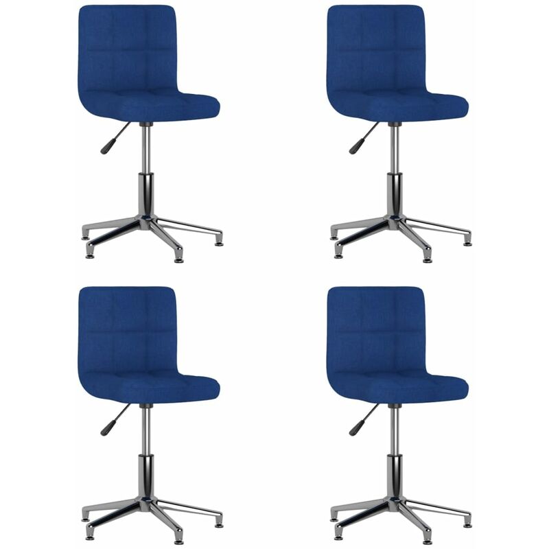 

vidaXL Sillas de comedor giratorias tela azul 4 unidades - Azul