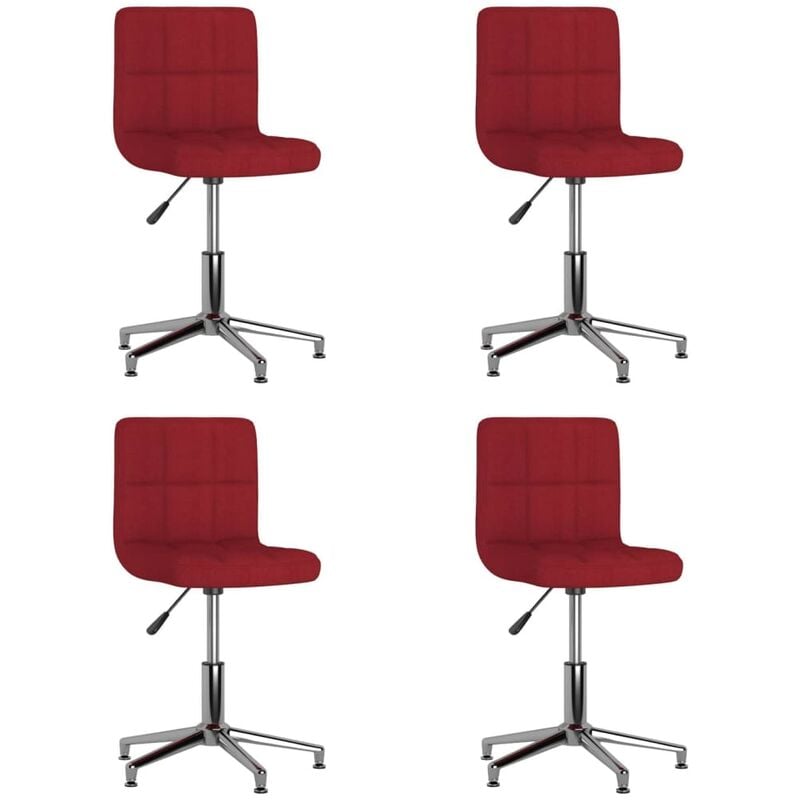 

vidaXL Sillas de comedor giratorias tela rojo vino tinto 4 unidades - Rojo