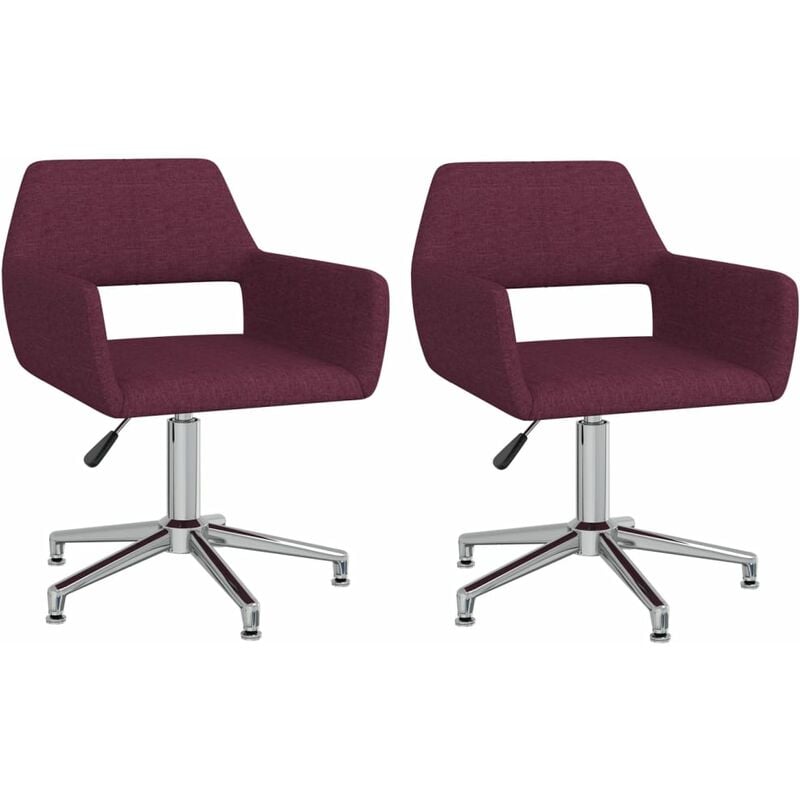 

vidaXL Sillas de comedor giratorias 2 unidades tela morada - Púrpura