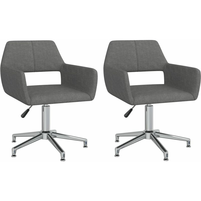 

vidaXL Sillas de comedor giratorias 2 unidades tela gris oscuro - Gris