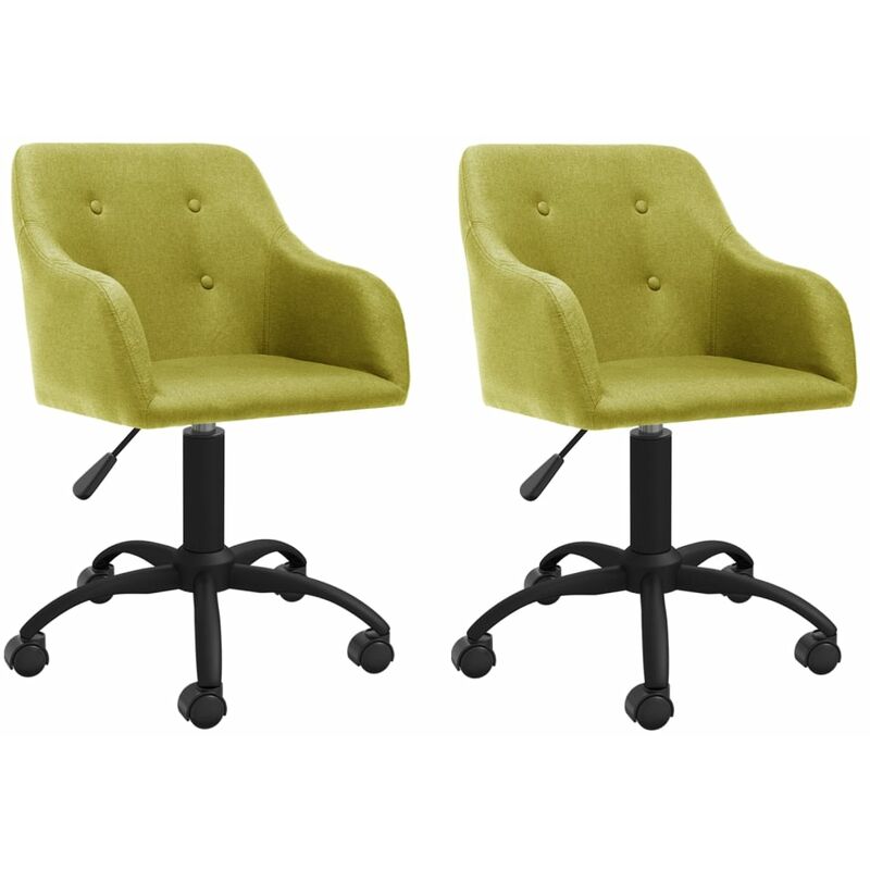 

vidaXL Sillas de comedor giratorias tela 2 unidades verde - Verde
