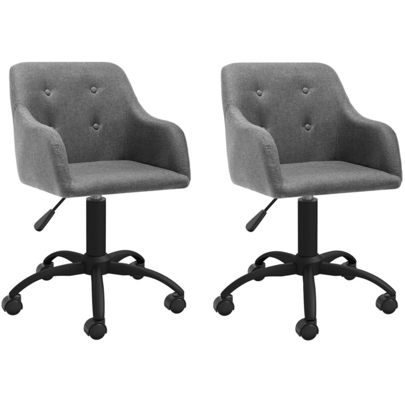

vidaXL Sillas de comedor giratorias tela 2 unidades gris claro - Gris