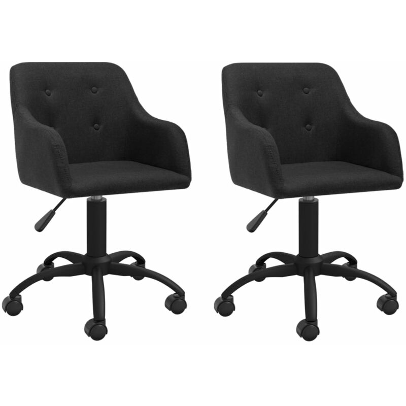 

vidaXL Sillas de comedor giratorias tela 2 unidades negro - Negro