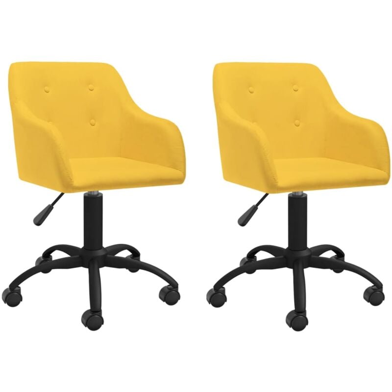 

vidaXL Sillas de comedor giratorias tela 2 unidades amarillo - Amarillo