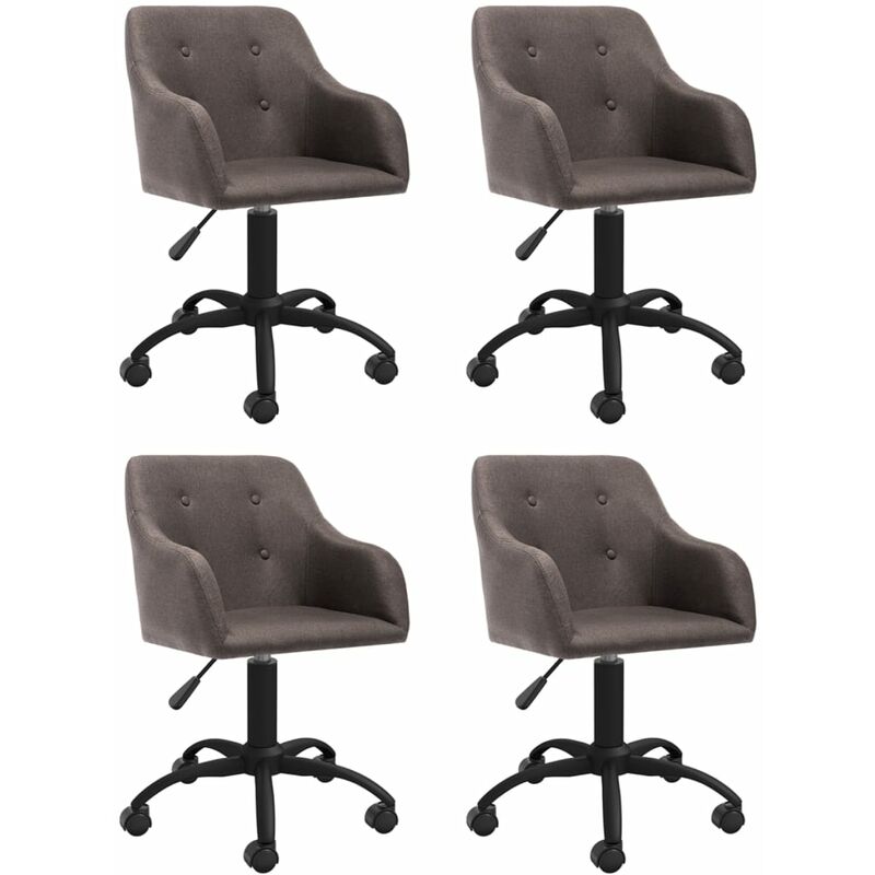 

vidaXL Sillas de comedor giratorias tela 4 unidades gris taupe - Gris Topo