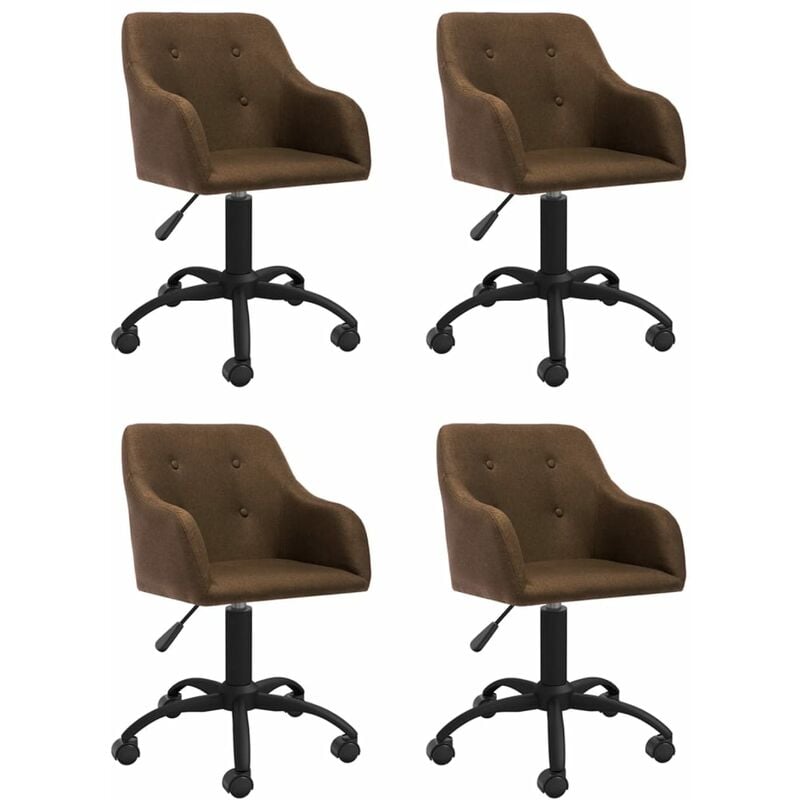 

vidaXL Sillas de comedor giratorias tela 4 unidades marrón - Marrón