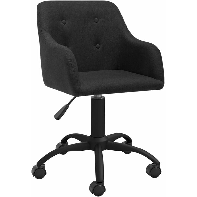 

vidaXL Silla de comedor giratoria tela negro - Negro