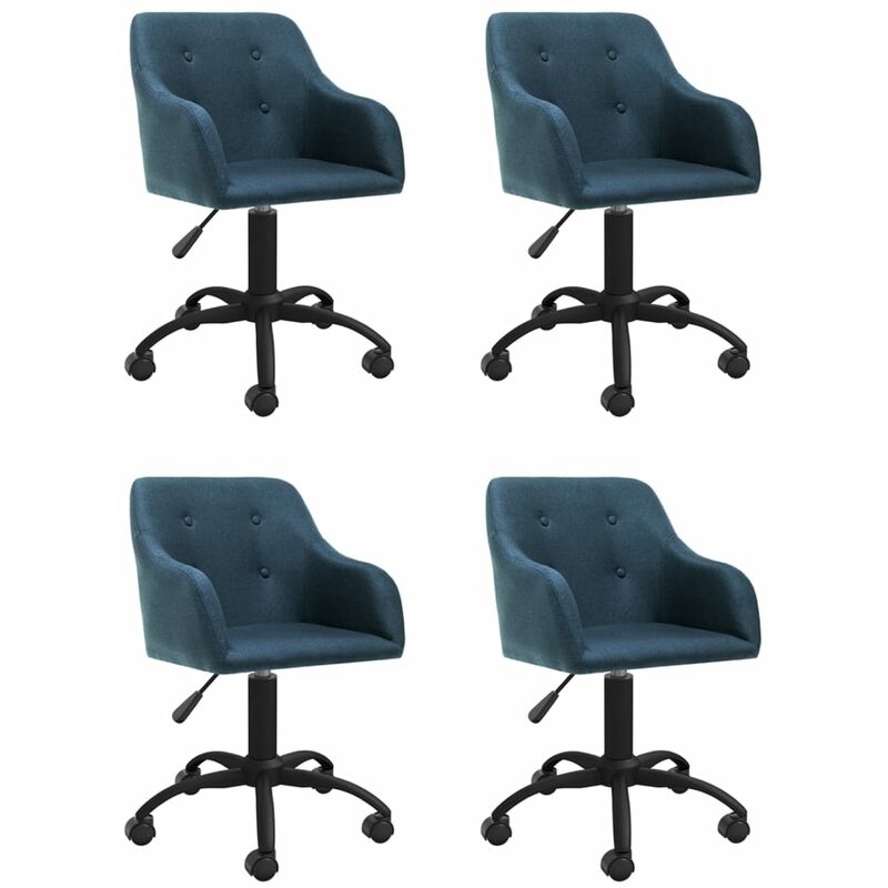 

vidaXL Sillas de comedor giratorias tela 4 unidades azul - Azul