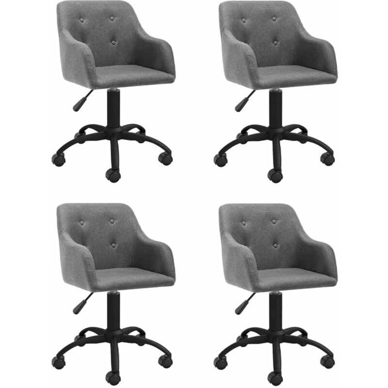 

vidaXL Sillas de comedor giratorias tela 4 unidades gris clara - Gris