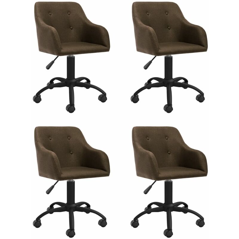 

vidaXL Sillas de comedor giratorias tela 4 unidades marrón oscuro - Marrón