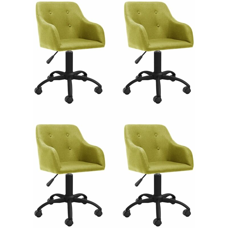 

vidaXL Sillas de comedor giratorias tela 4 unidades verde - Verde