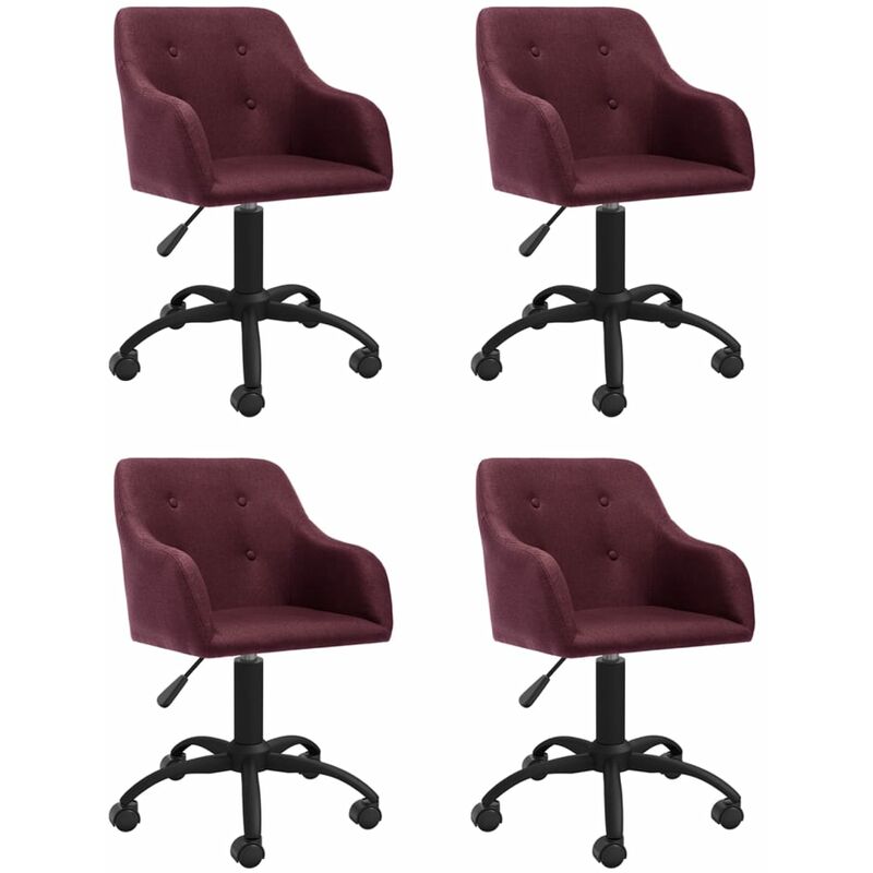 

vidaXL Sillas de comedor giratorias tela 4 unidades morada - Púrpura