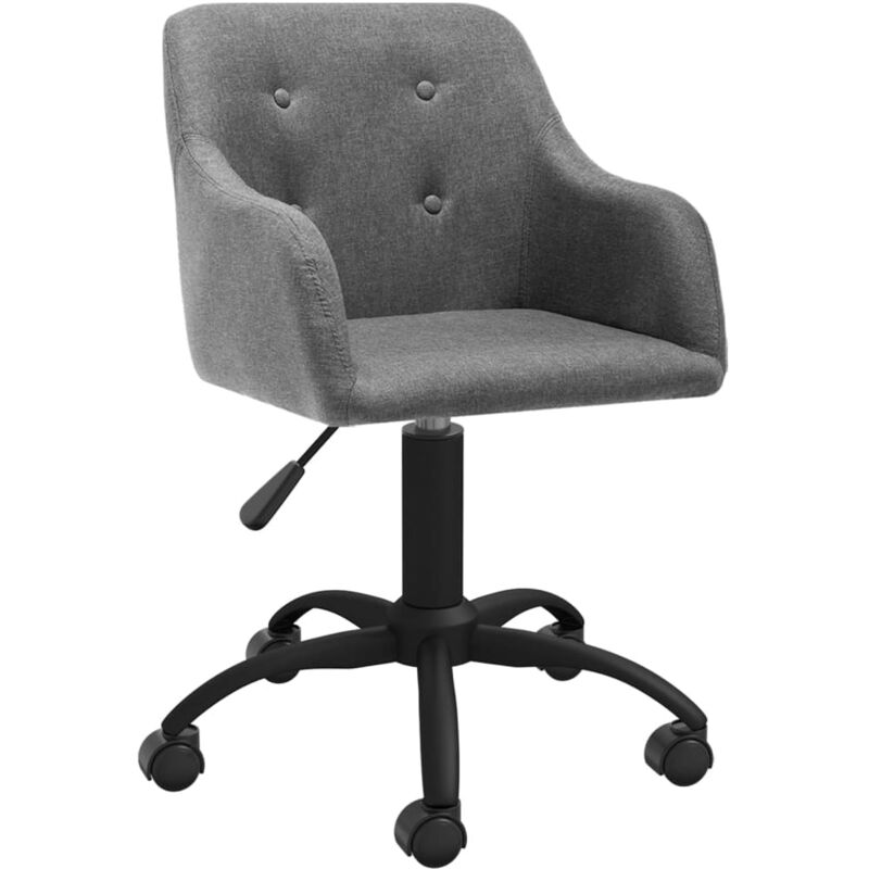 

vidaXL Silla de comedor giratoria tela gris claro - Gris