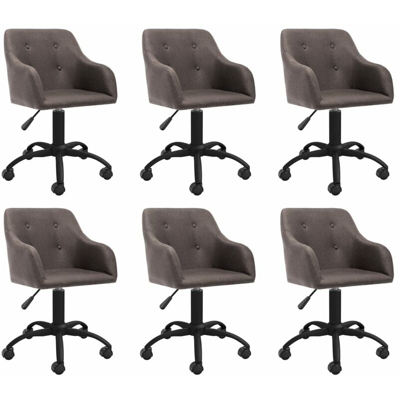

vidaXL Sillas de comedor giratorias tela 6 unidades color gris taupe - Gris Topo