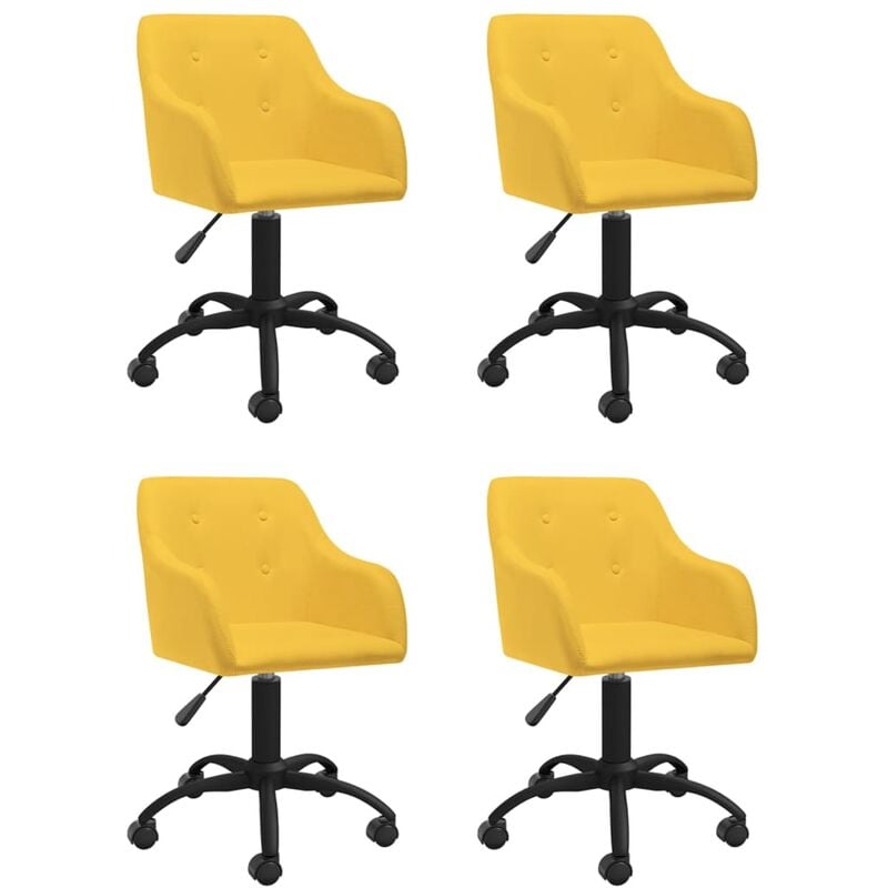 

vidaXL Sillas de comedor giratorias tela 4 unidades amarillo - Amarillo