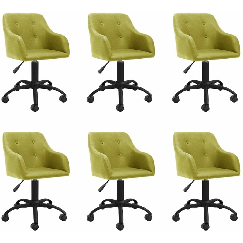 

vidaXL Sillas de comedor giratorias tela 6 unidades verde - Verde