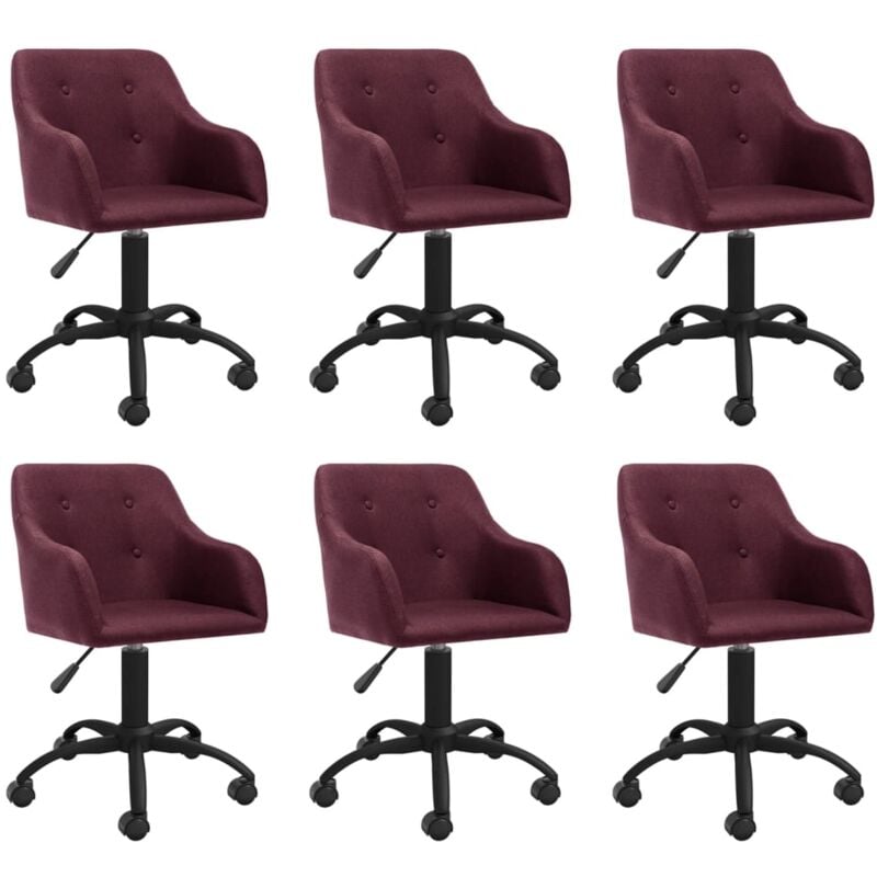 

vidaXL Sillas de comedor giratorias tela 6 unidades morada - Púrpura