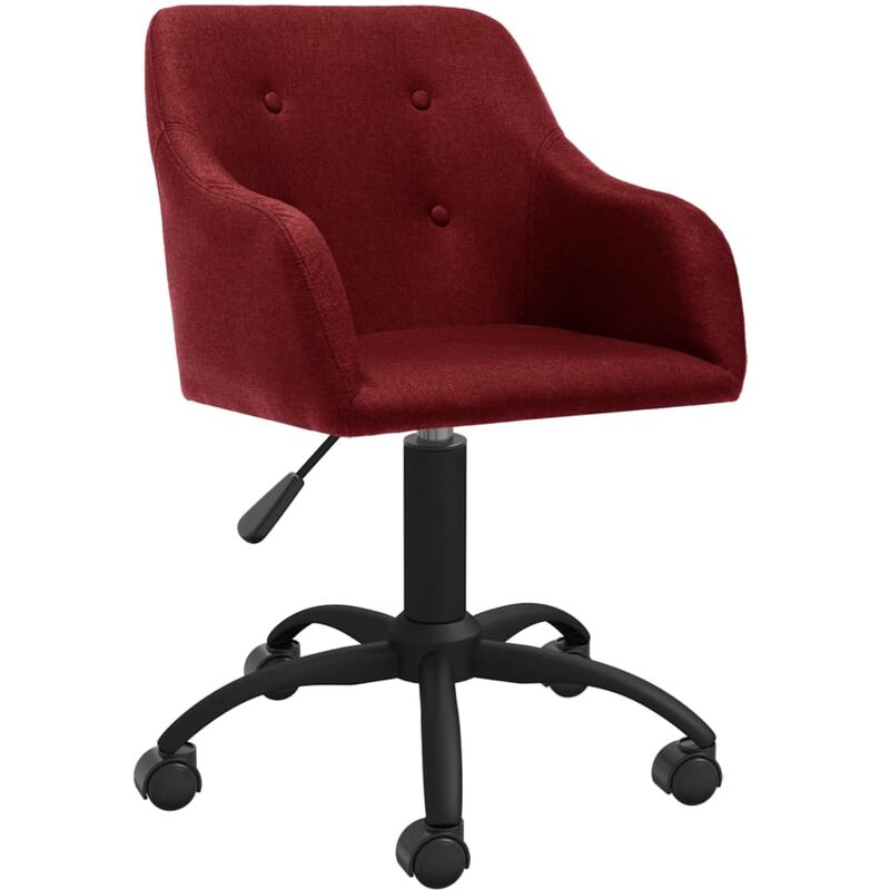 

vidaXL Silla de comedor giratoria tela vino tinto - Rojo