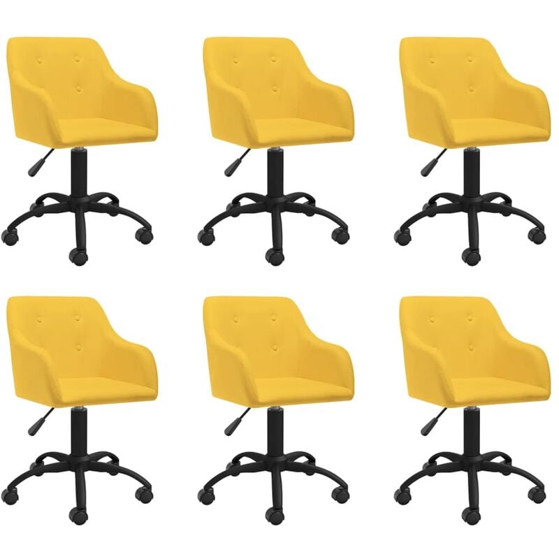 

vidaXL Sillas de comedor giratorias tela 6 unidades amarillo - Amarillo