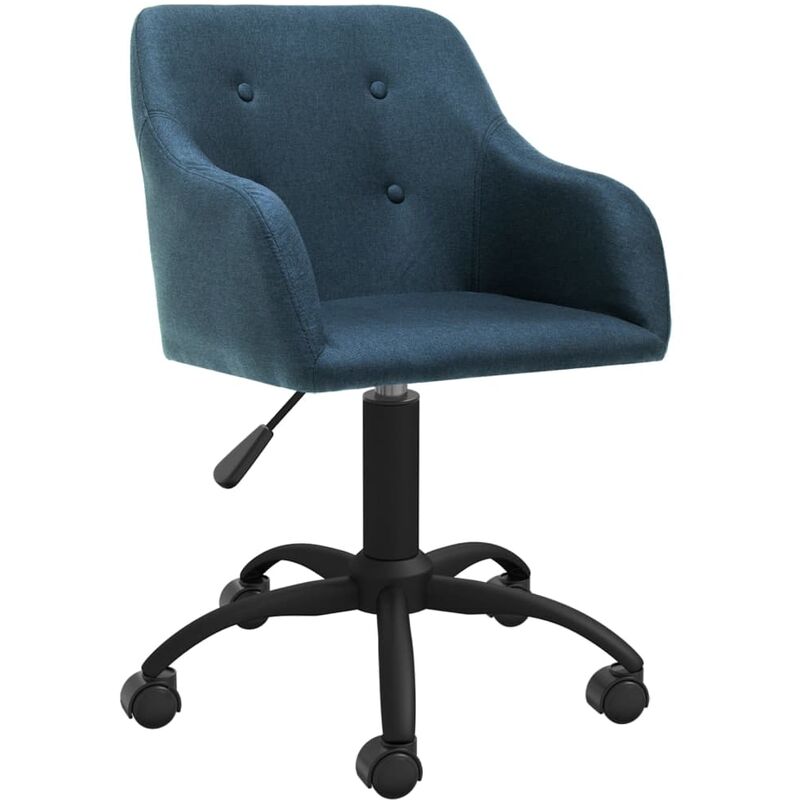 

vidaXL Silla de comedor giratoria tela azul - Azul