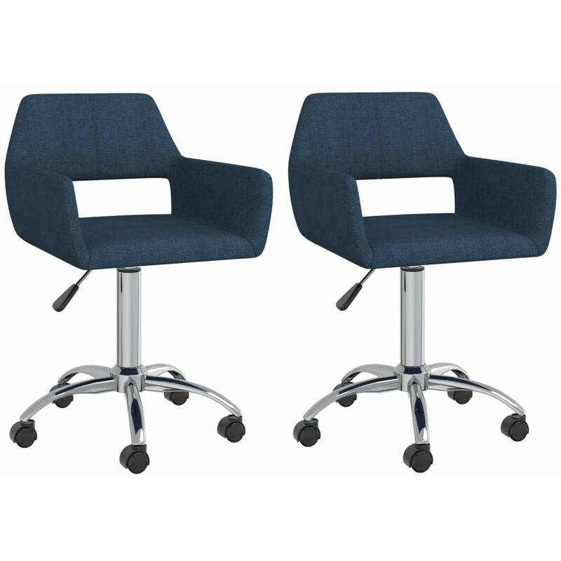 

vidaXL Sillas de comedor giratorias 2 unidades tela azul - Azul