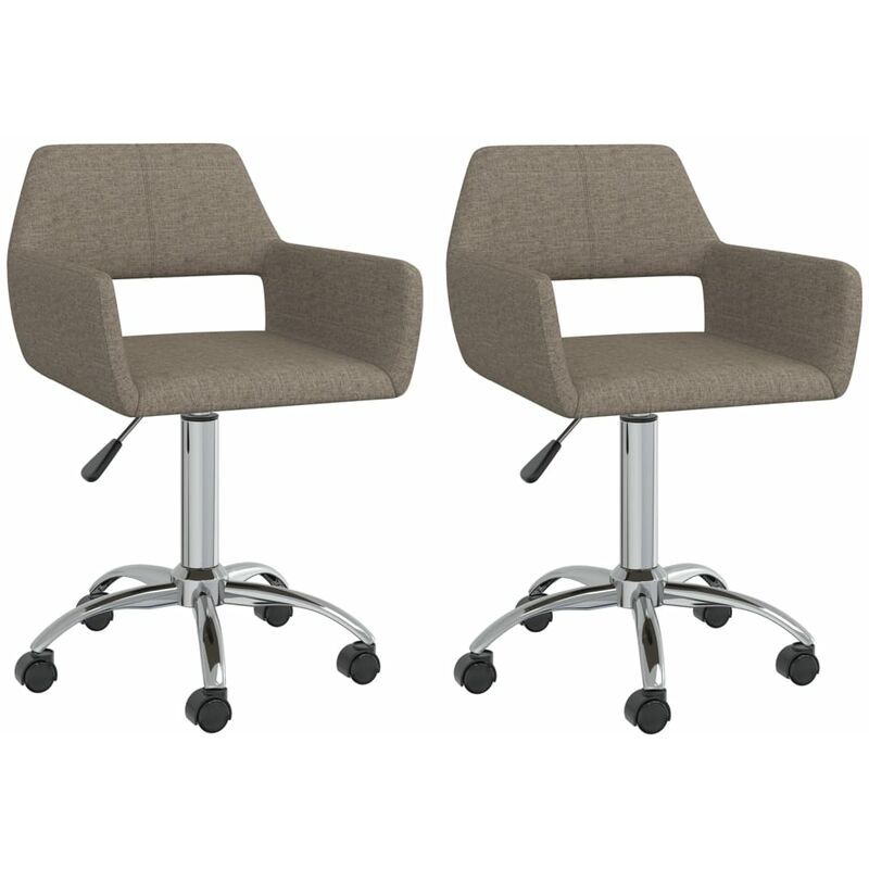 

vidaXL Sillas de comedor giratorias 2 unidades tela gris taupe - Gris Topo