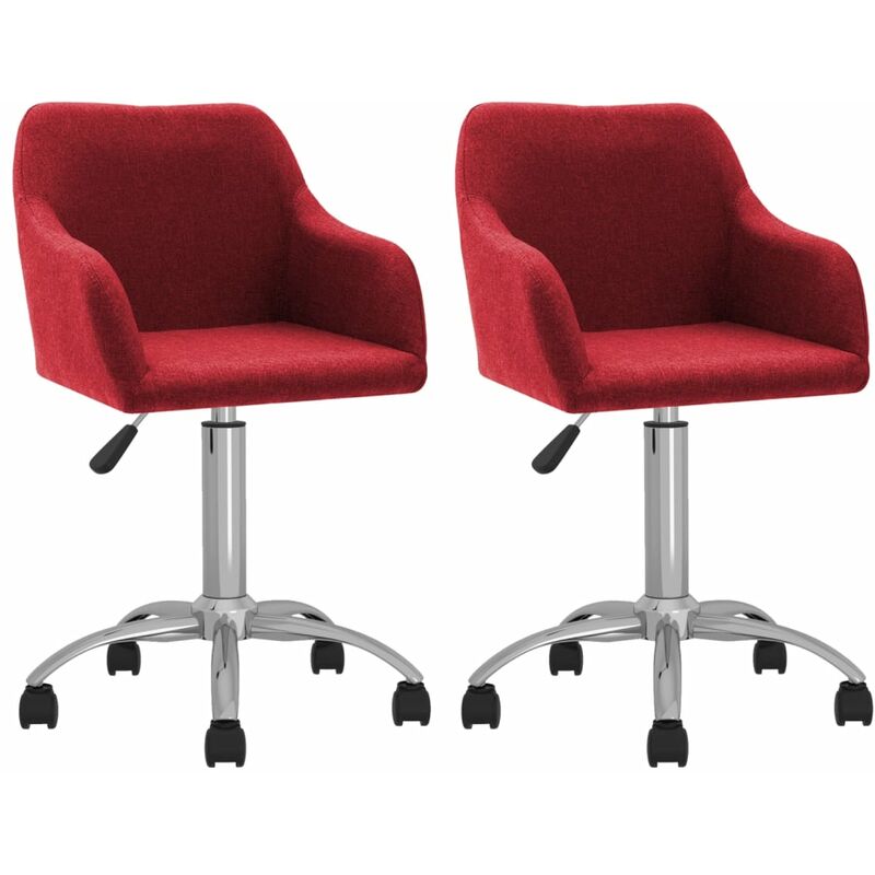 

vidaXL Sillas de comedor giratorias 2 unidades tela rojo vino tinto - Rojo