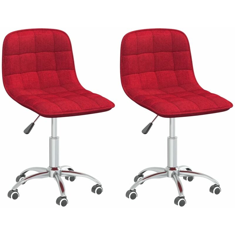 

vidaXL Sillas de comedor giratorias 2 unidades tela rojo vino tinto - Rojo