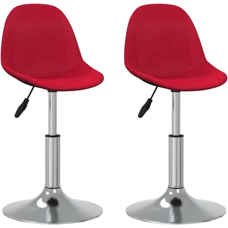 

vidaXL Sillas de comedor giratorias 2 unidades tela rojo vino tinto - Rojo