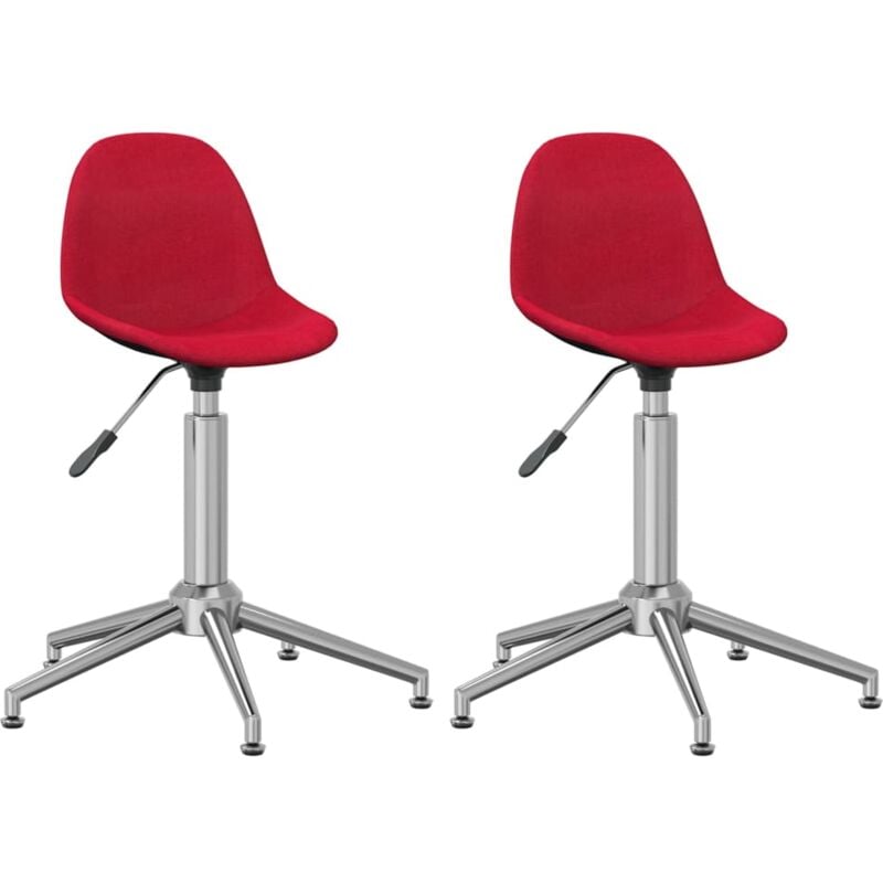 

vidaXL Sillas de comedor giratorias 2 unidades tela rojo vino tinto - Rojo