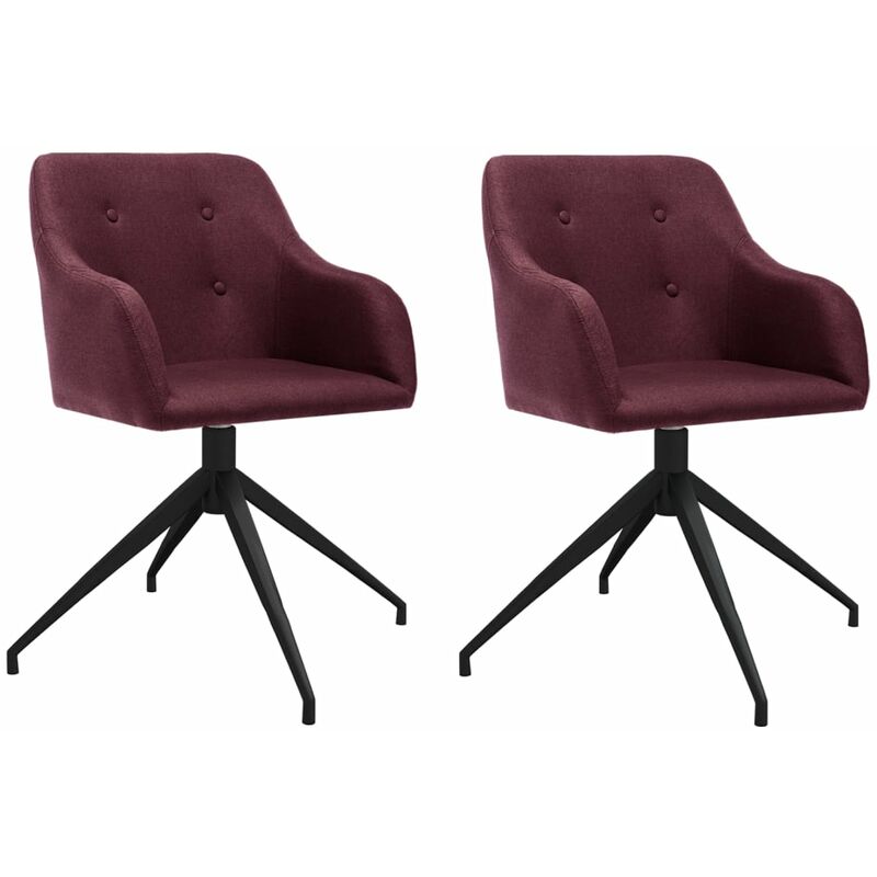 

vidaXL Sillas de comedor giratorias 2 unidades tela morada - Púrpura