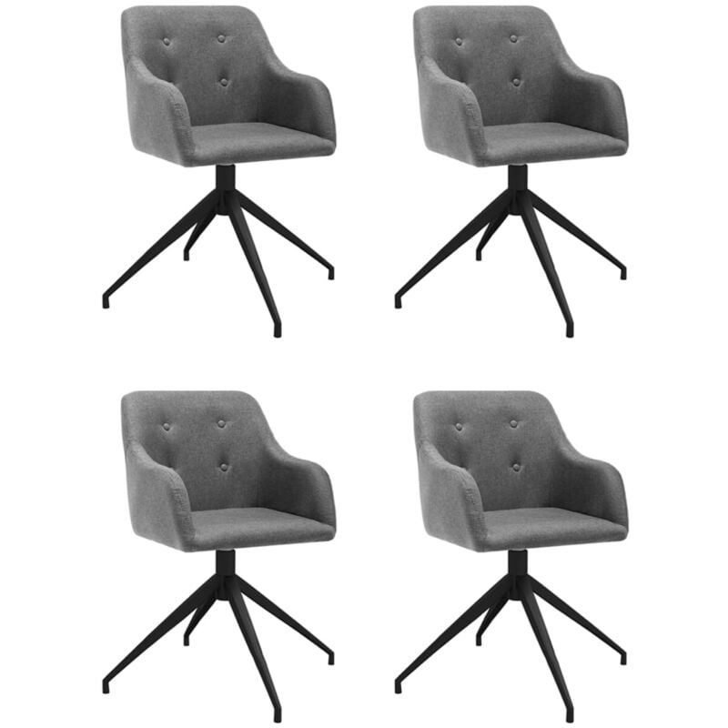 

vidaXL Sillas de comedor giratorias 4 uds de tela gris clara - Gris