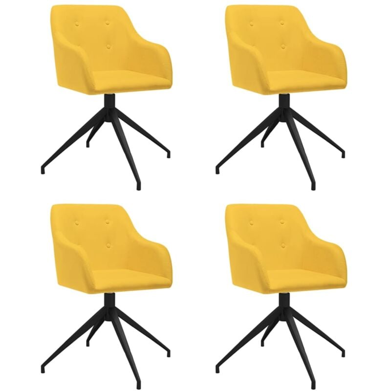 

vidaXL Sillas de comedor giratorias 4 unidades tela amarillo - Amarillo