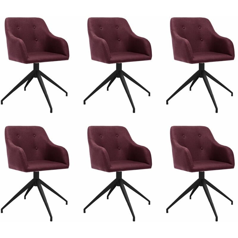 

vidaXL Sillas de comedor giratorias tela 6 unidades morada - Púrpura