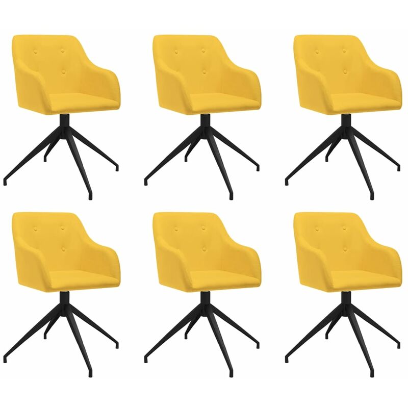 

vidaXL Sillas de comedor giratorias tela 6 unidades amarillo - Amarillo