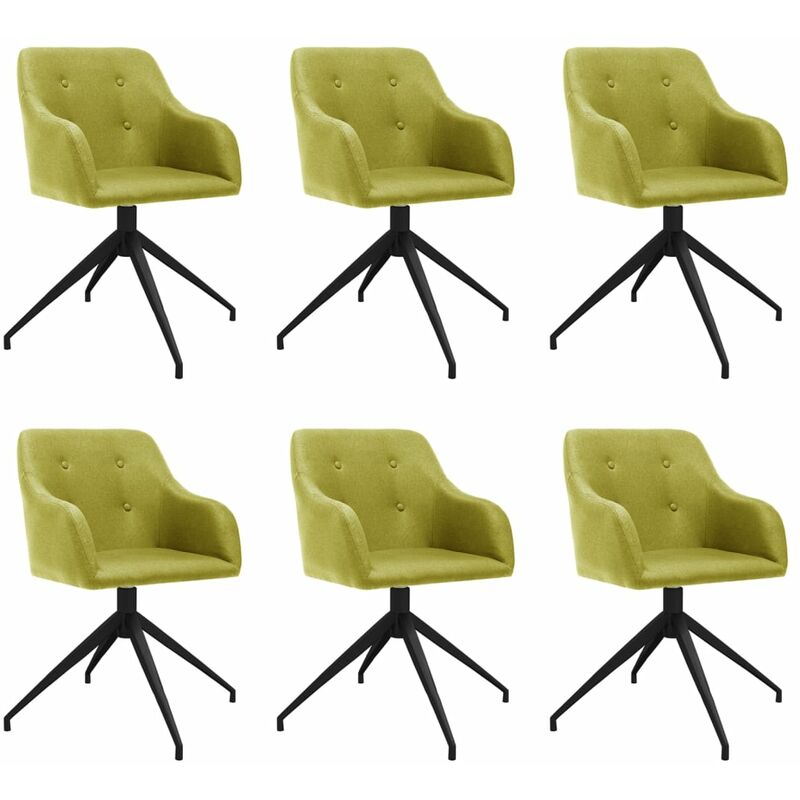 

vidaXL Sillas de comedor giratorias 6 unidades tela verde - Verde