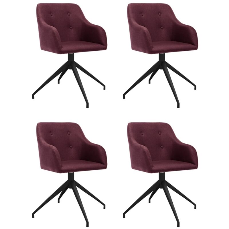 

vidaXL Sillas de comedor giratorias 4 unidades tela morada - Púrpura
