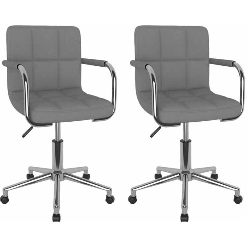 

vidaXL Sillas de comedor giratorias tela 2 unidades gris claro - Gris