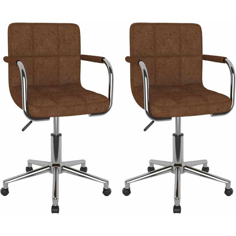 

vidaXL Sillas de comedor giratorias tela 2 unidades marrón - Marrón